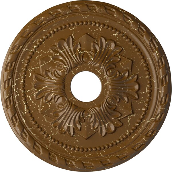 Ekena Millwork Palmetto Ceiling Medallion (Canopies up to 5"), 20 7/8"OD x 3 5/8"ID x 1 5/8"P, Smokey Topaz Crackle CM20PMSTC - main